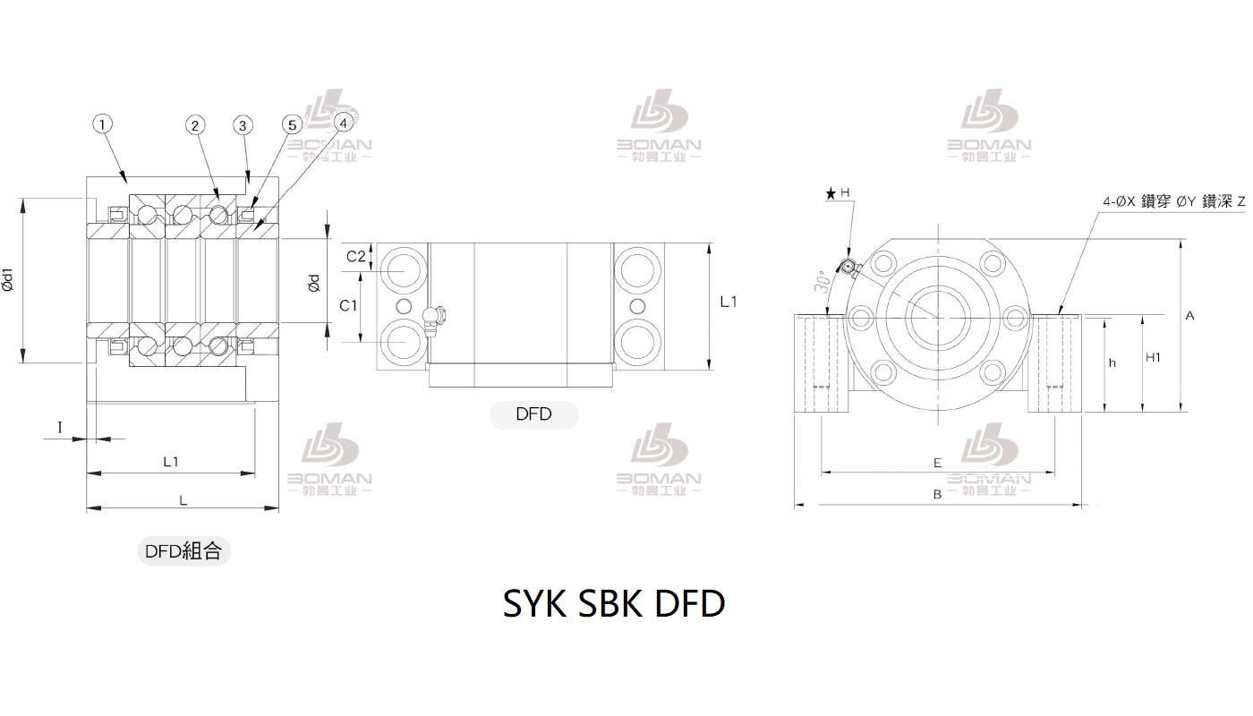 SYK MBCF20-Y syk丝杆支撑座3d